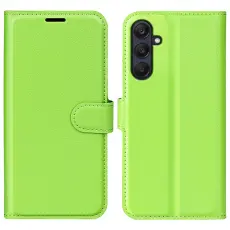 Samsung Galaxy A16 / A26 5G Fodral Litchi L&auml;der Textur Gr&ouml;n