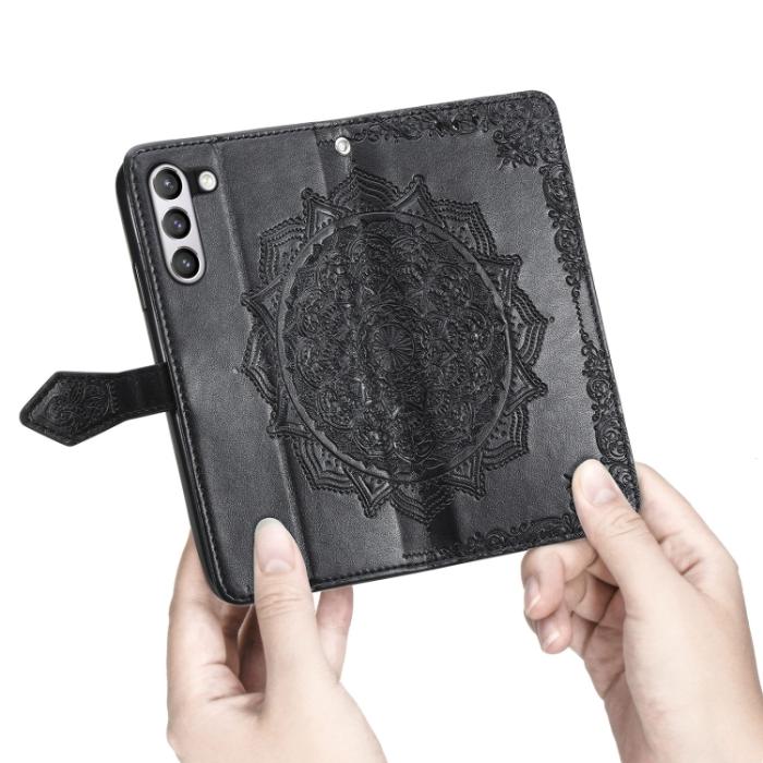 Bild 5, Samsung Galaxy S21 FE Fodral Mandala Flower Svart