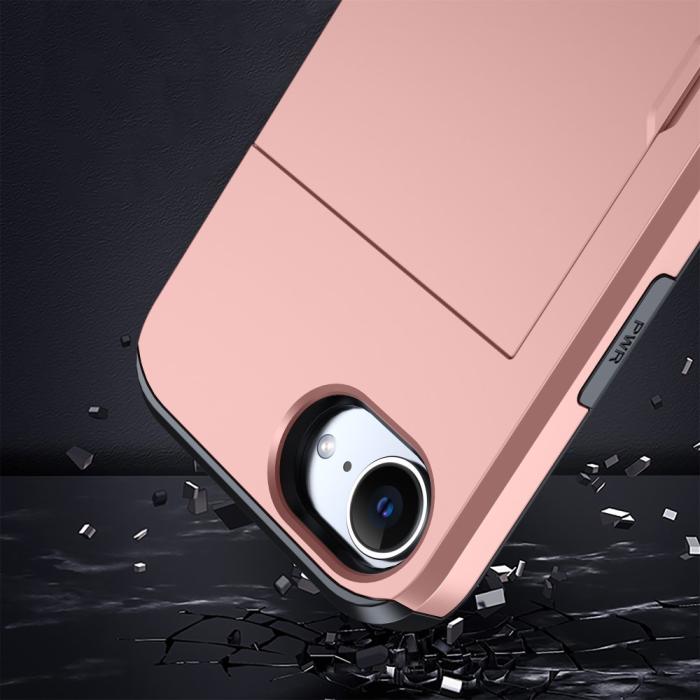 Bild 3, iPhone 17e / 16e Skal Hybrid Med Kortfack Grön