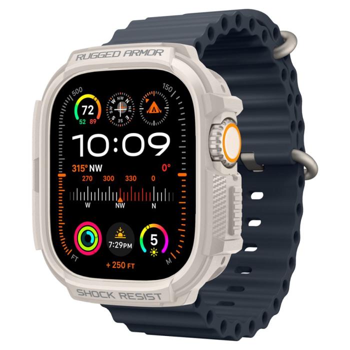 Bild 3, Spigen Apple Watch Ultra 49 mm Skal Rugged Armor Dune Beige