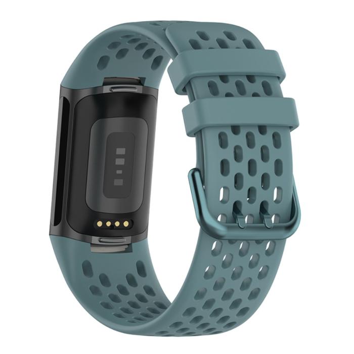 Bild 2, Fitbit Charge 6 / 5 Armband Silikon Ihåligt Blå