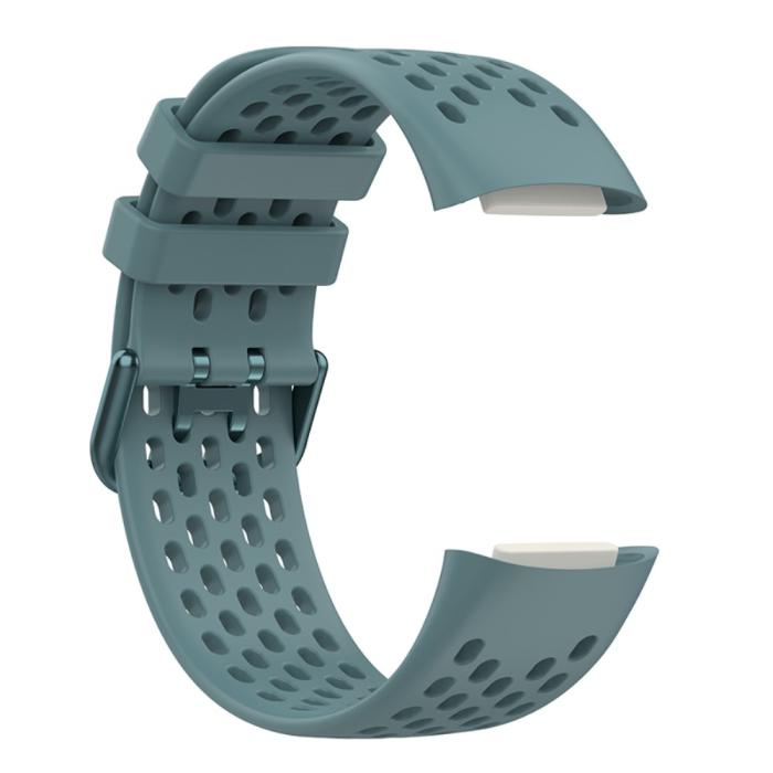 Bild 4, Fitbit Charge 6 / 5 Armband Silikon Ihåligt Blå