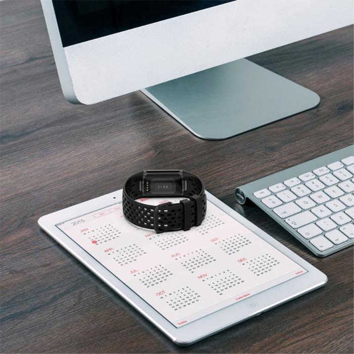 Bild 6, Fitbit Charge 6 / 5 Armband Silikon Ihåligt Blå