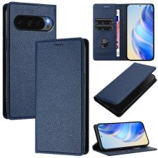 Google Pixel 10/10 Pro / 9/9 Pro Fodral RFID Litchi L&auml;der Bl&aring;