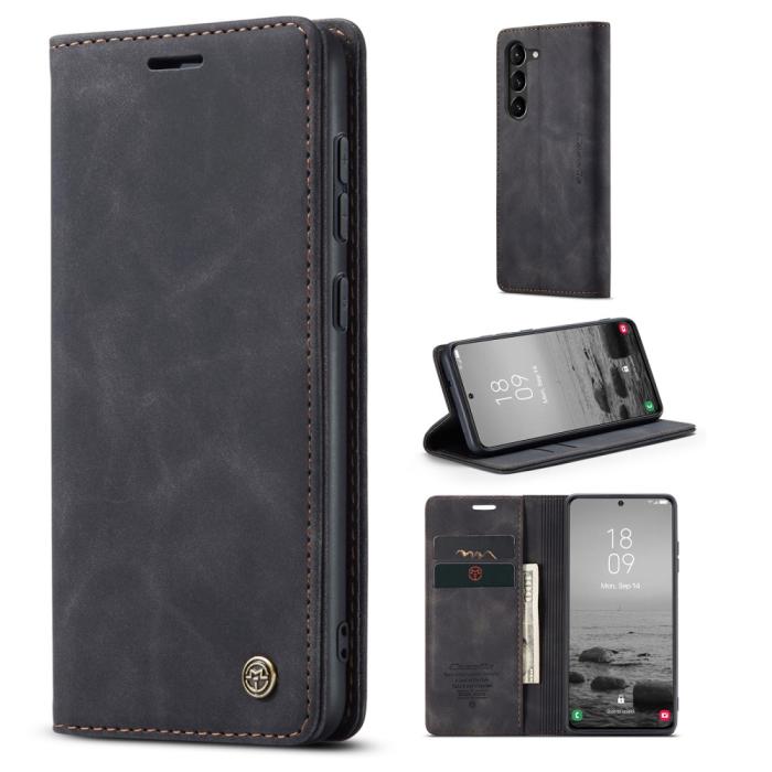 Bild 1, CASEME Samsung Galaxy S23 Fodral Flip Läder Svart