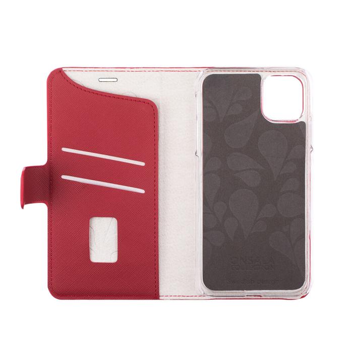Bild 4, ONSALA iPhone 12 Mini 2in1 Magnet Fodral / Skal Saffiano Red