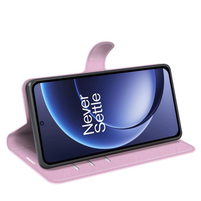 Bild 6, OnePlus 15 Fodral Litchi Läder Ljus Rosa