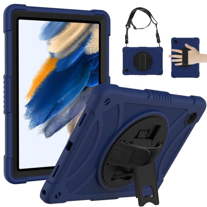 Bild 6, Galaxy Tab A8 Skal Hybrid Shockproof Kickstand Mörk Blå