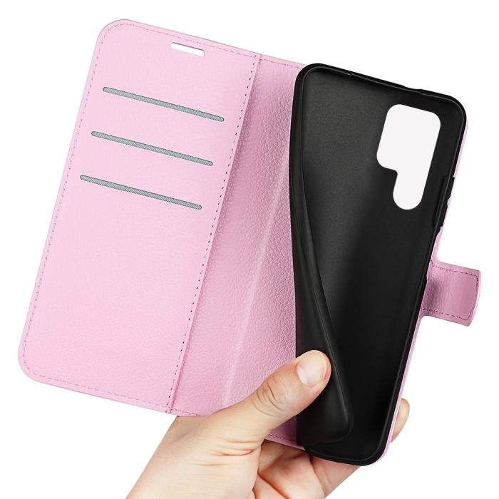 Bild 4, Samsung Galaxy S23 Ultra Fodral Litchi Läder Ljus Rosa