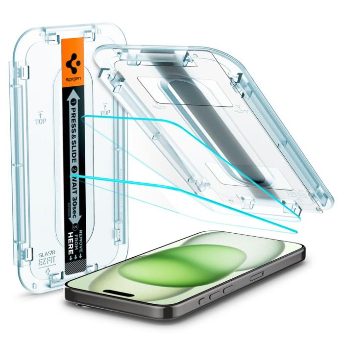 Bild 6, Spigen iPhone 16/15 2-PACK GLAS.tR 