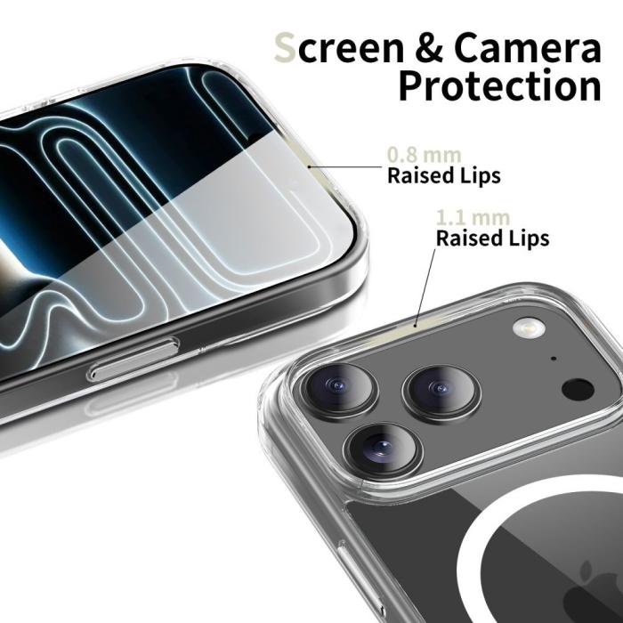 Bild 4, Tech-Protect iPhone 17 Pro Skal MagSafe FlexAir Hybrid Clear