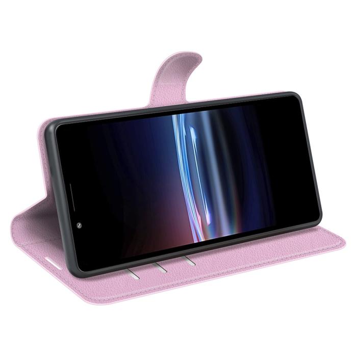 Bild 5, Sony Xperia Pro-I Fodral Litchi Textur Ljus Rosa