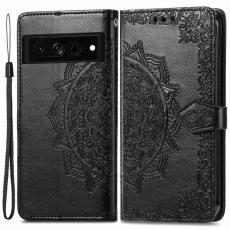 Google Pixel 7 Fodral Mandala Läder Svart