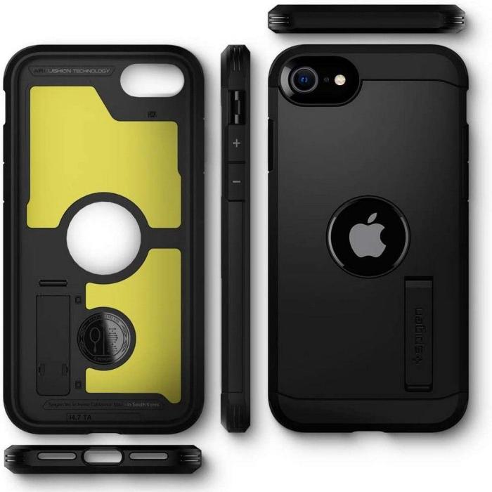 Bild 2, iPhone 7/8/SE (2020/2022) - Spigen Tough Armor Skal - Svart