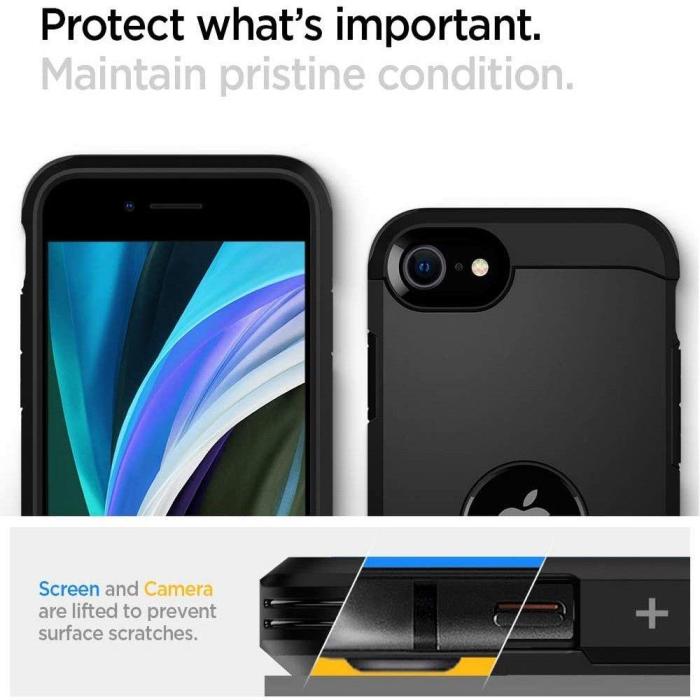 Bild 3, iPhone 7/8/SE (2020/2022) - Spigen Tough Armor Skal - Svart