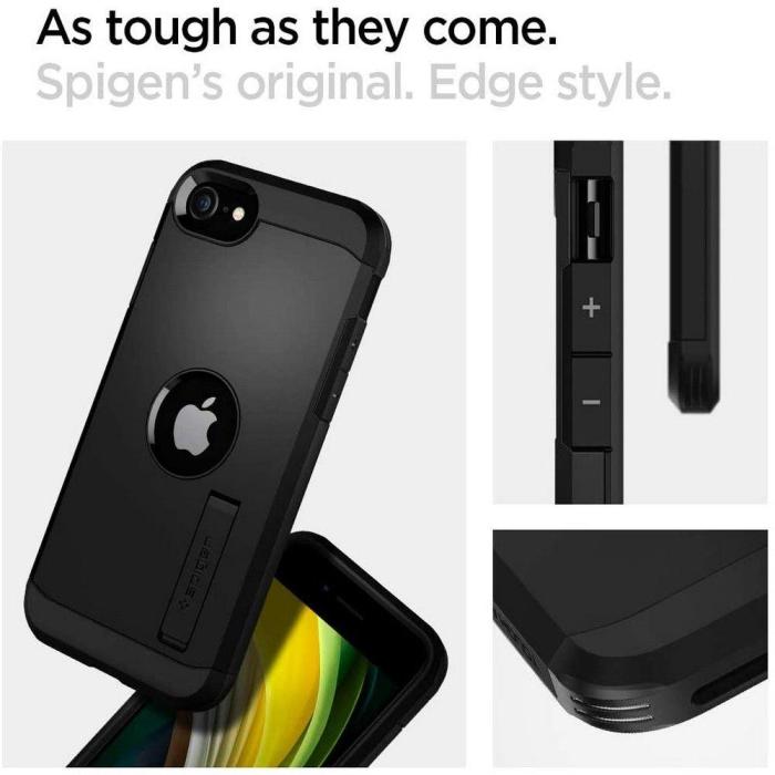 Bild 5, iPhone 7/8/SE (2020/2022) - Spigen Tough Armor Skal - Svart