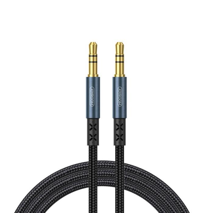 Bild 1, Joyroom 1m 3.5 mm AUX Ljudkabel Nylon - Mörk Blå