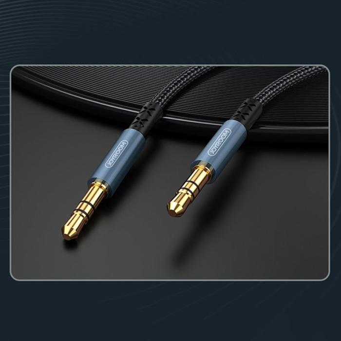 Bild 2, Joyroom 1m 3.5 mm AUX Ljudkabel Nylon - Mörk Blå