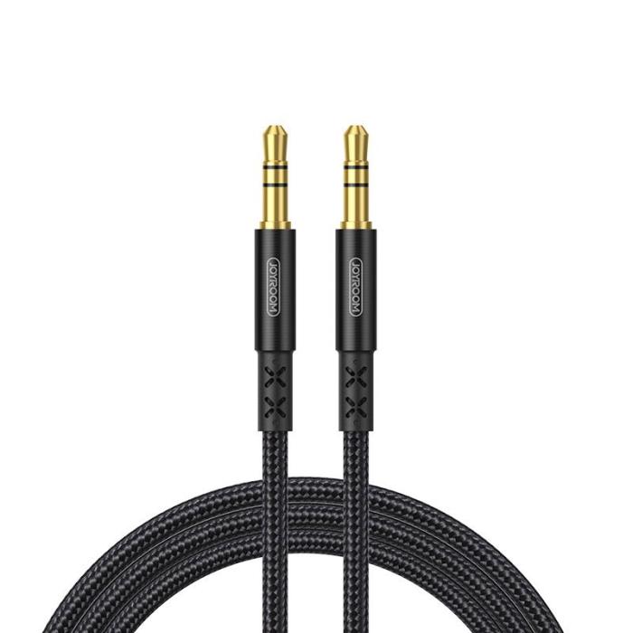 Bild 1, Joyroom 1.5m 3.5 mm AUX Ljudkabel Nylon - Svart