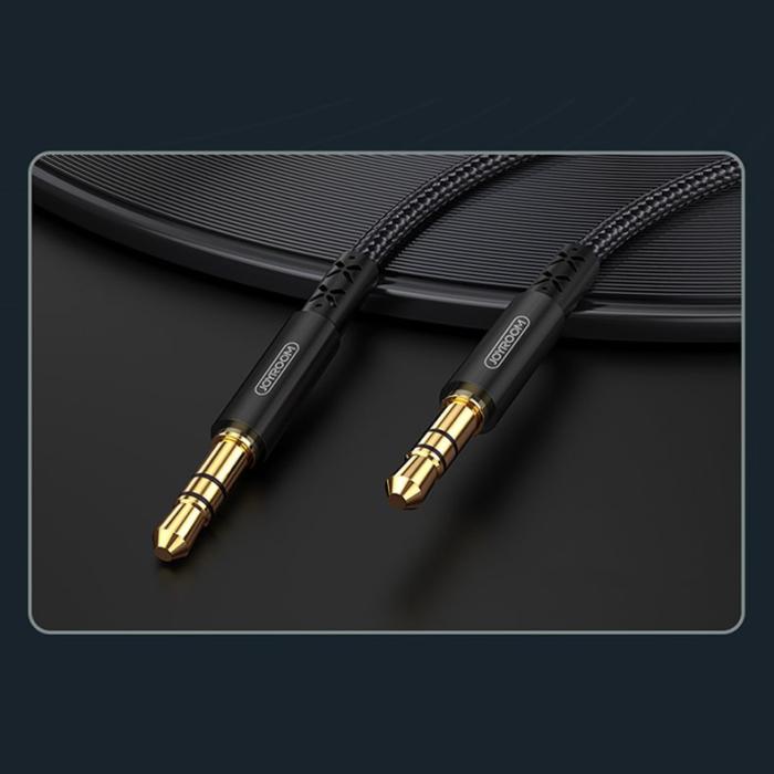 Bild 2, Joyroom 1.5m 3.5 mm AUX Ljudkabel Nylon - Svart