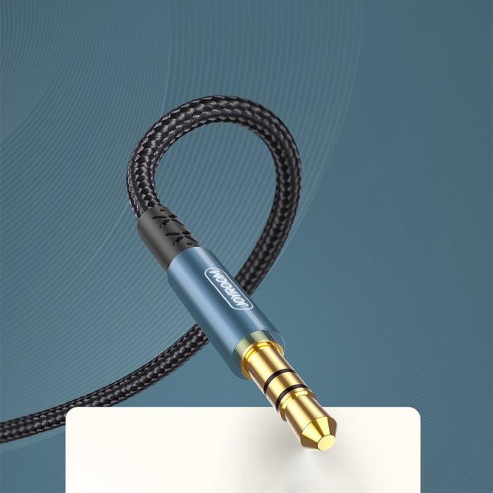 Bild 2, Joyroom 1.5m 3.5 mm AUX Ljudkabel Nylon - Mörk Blå