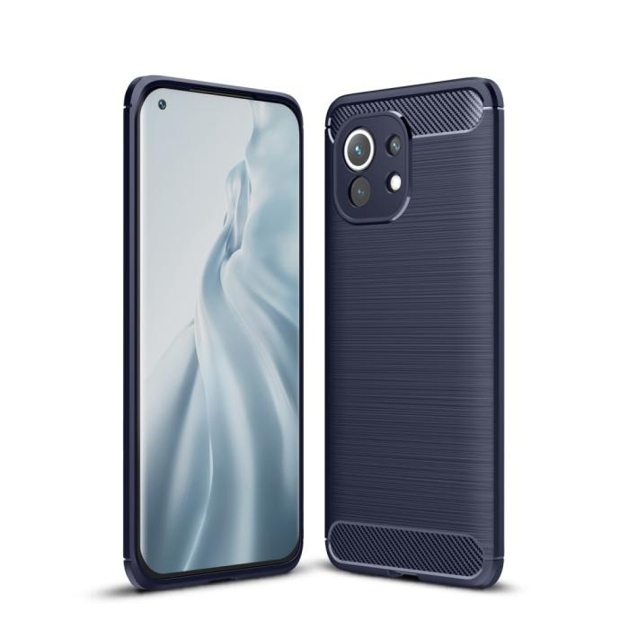 Bild 1, Xiaomi Mi 11 - Borstad Stål Textur - Blå