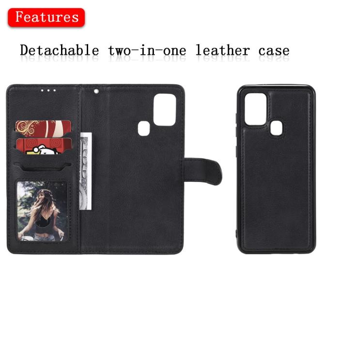 Bild 4, Samsung Galaxy A21s - 2in1 Magnet Skal / Plånboksfodral - Svart