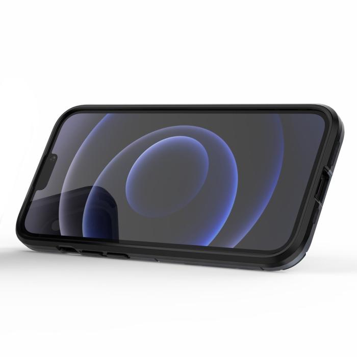 Bild 3, iPhone 13 Pro - Hybrid Armor Ring Skal - Navy Blue