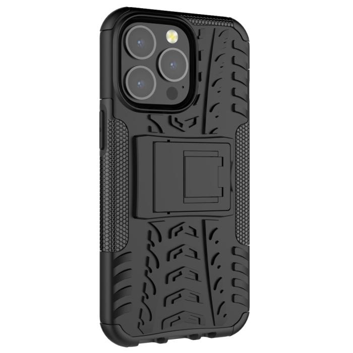 Bild 3, iPhone 13 Pro - Ultimata Stöttåliga Skalet med Stöd - Svart