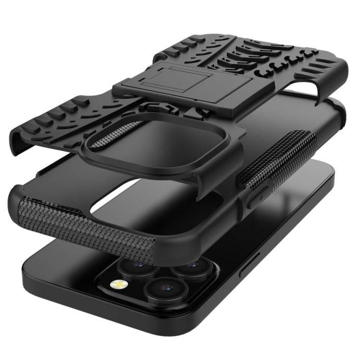 Bild 6, iPhone 13 Pro - Ultimata Stöttåliga Skalet med Stöd - Svart