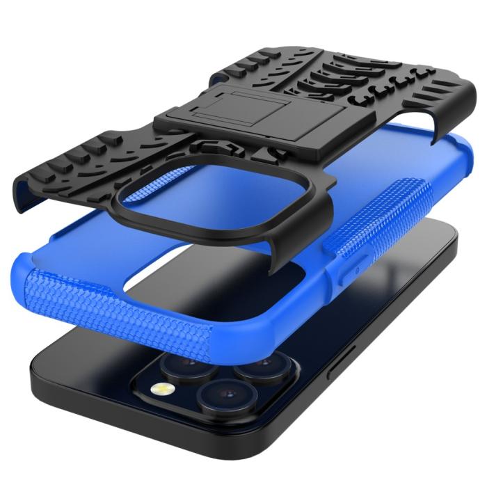 Bild 6, iPhone 13 Pro - Ultimata Stöttåliga Skalet med Stöd - Blå