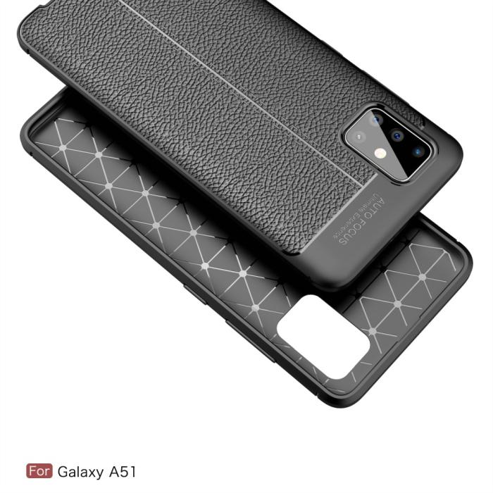 Bild 3, Samsung Galaxy A51 - Litchi Textur Skal - Svart