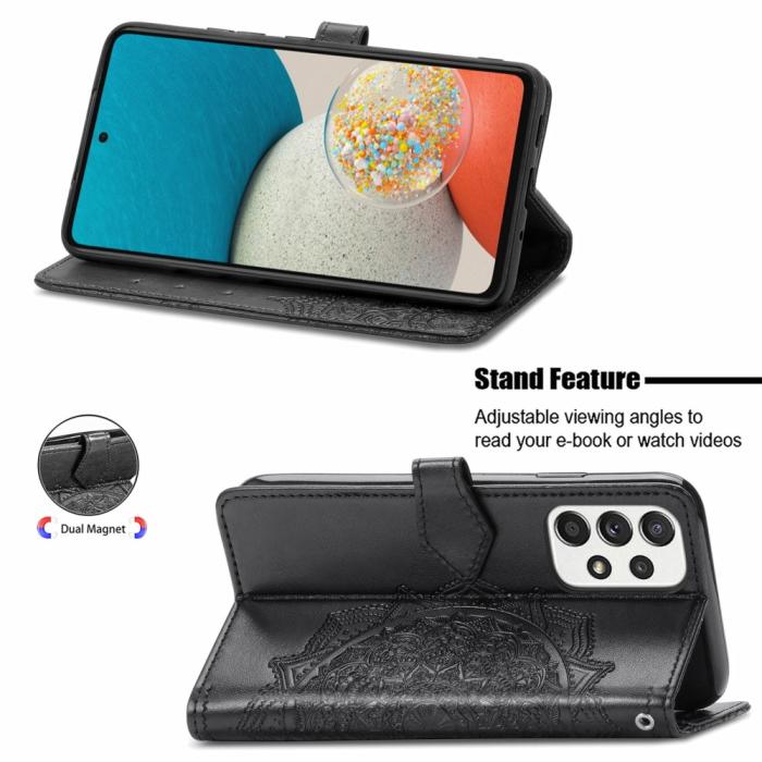 Bild 5, Samsung Galaxy A53 5G Fodral Mandala Läder Svart