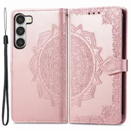 Samsung Galaxy S23 Fodral Mandala Läder Roséguld