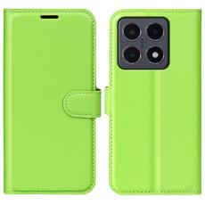 Xiaomi 15T Fodral Litchi L&auml;der Gr&ouml;n