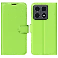 Xiaomi 15T Fodral Litchi L&auml;der Gr&ouml;n