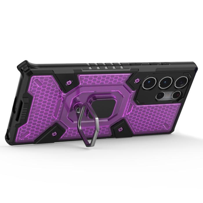 Bild 3, Samsung Galaxy S22 Ultra Skal Hybrid Armor Ring Lila