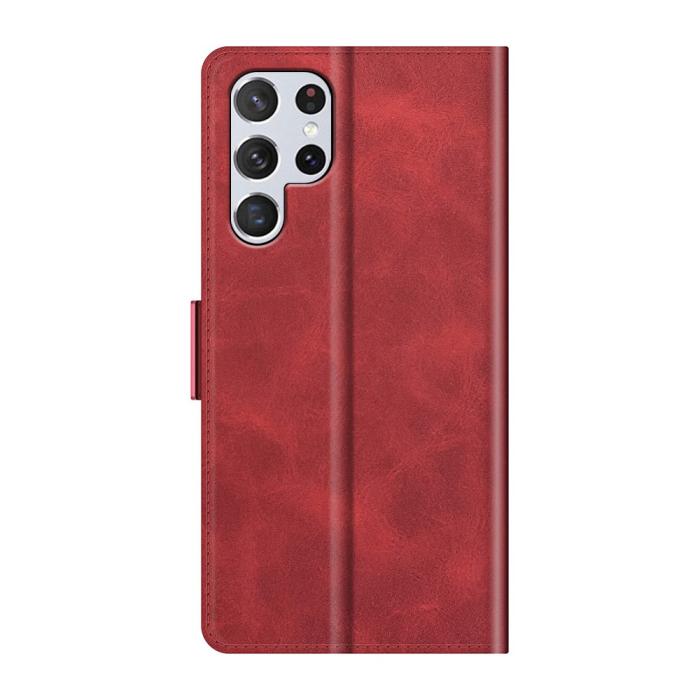 Bild 1, Samsung Galaxy S22 Ultra Fodral Läder Röd
