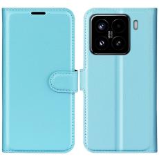 Xiaomi 15 Fodral Litchi L&auml;der Bl&aring;