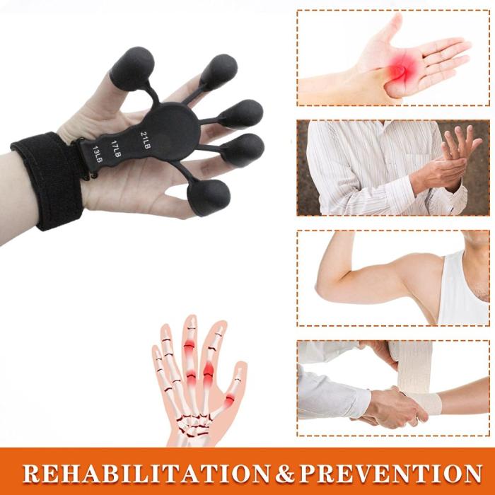 Bild 6, Finger Grip / Fingertränare Justerbart Motstånd Svart