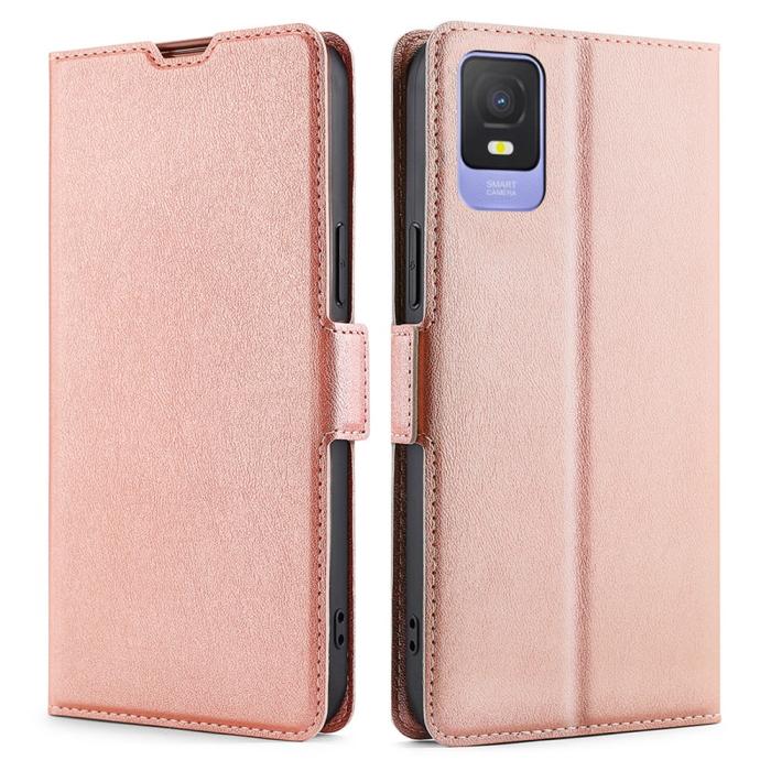 Bild 1, TCL 403 (2023) Fodral Slim Läder Roséguld