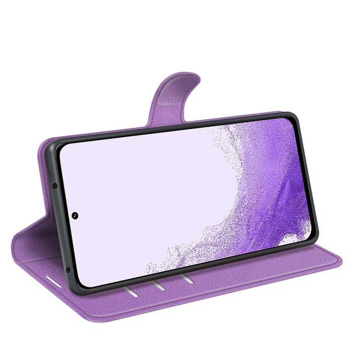 Bild 3, Samsung Galaxy S23 Fodral Litchi Läder Lila