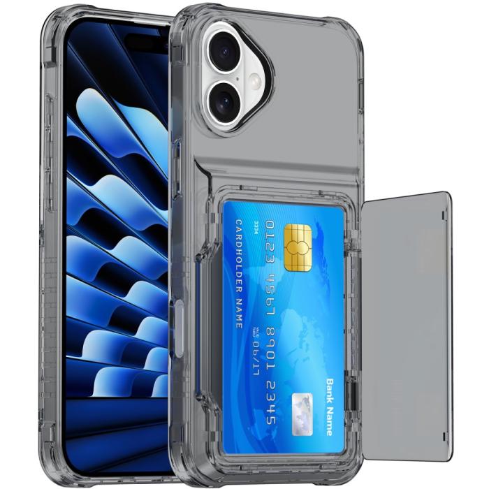 Bild 2, iPhone 16 Plus Skal Kickstand Med Korthållare Tonad Svart