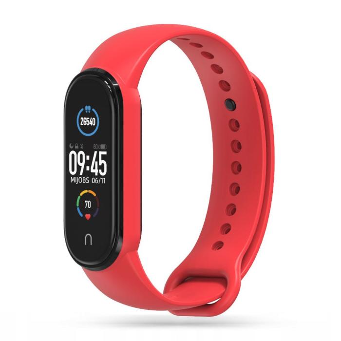 Bild 1, Tech-Protect Xiaomi Mi Smart Band 5 / 6 / 7 Armband Iconband Röd
