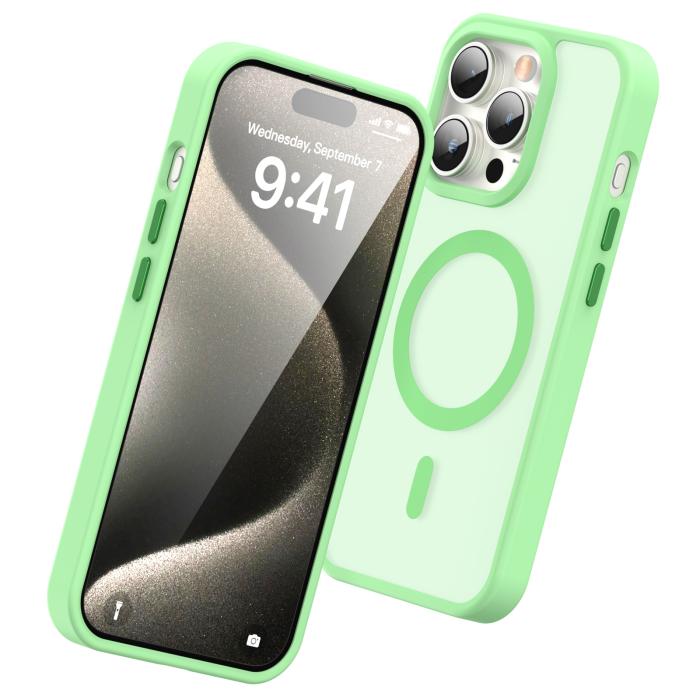 Bild 3, ColorPop iPhone 15 Pro Max Skal CH MagSafe Matt Ljus Grön