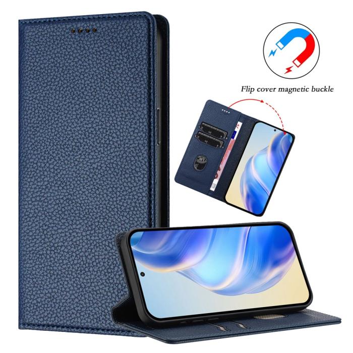 Bild 5, Google Pixel 10/10 Pro / 9/9 Pro Fodral RFID Litchi Läder Blå