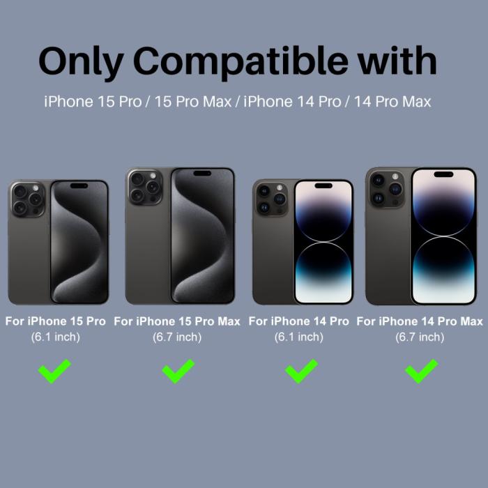 Bild 2, NORTHJO iPhone 15 Pro/Pro Max/14 Pro/Pro Max Linssskydd 2-PACK Glitter Svart