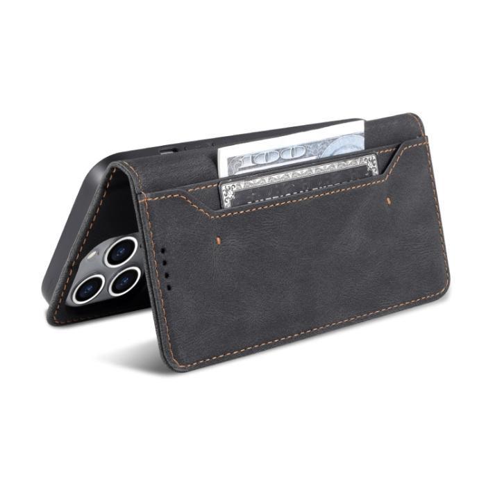 Bild 6, AZNS iPhone 14 Pro Fodral Skin Feel Läder Svart