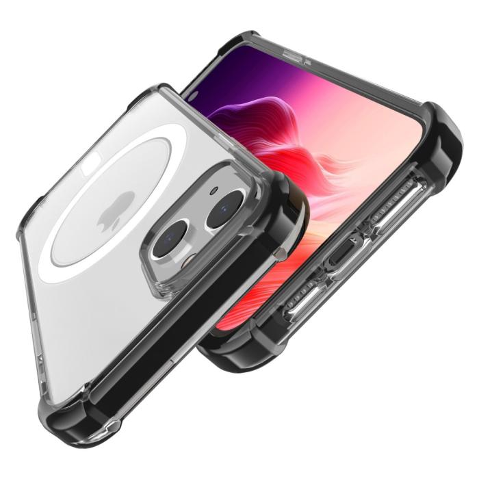 Bild 3, iPhone 15 Plus Skal MagSafe Shockproof Hybrid Svart