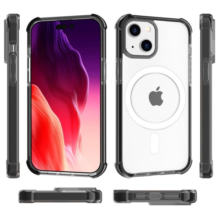 Bild 4, iPhone 15 Plus Skal MagSafe Shockproof Hybrid Svart
